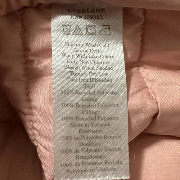 Everlane The Renew Lightweight Puffer Pink Jacket - Picture 16 of 16